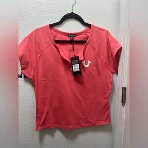 True Religion Women's Coral Short Sleeve Tee